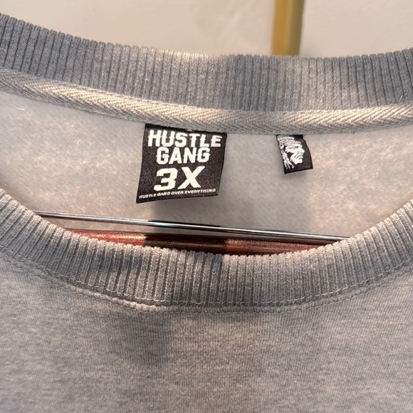 Hustle Gang light Gray Crewneck Sweater with embroidered Graphic Design EUC 3XL - Picture 12 of 12